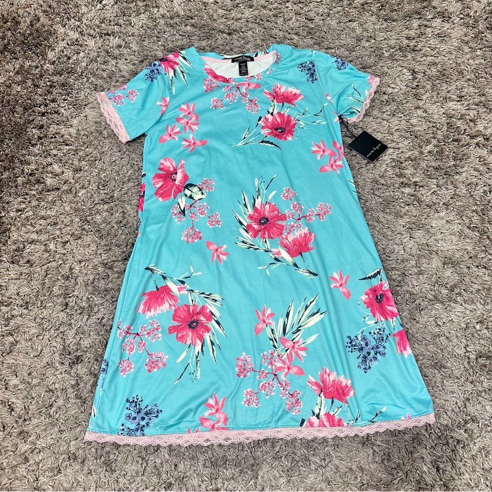 Nanette Lepore Blue Floral Pajama Dress